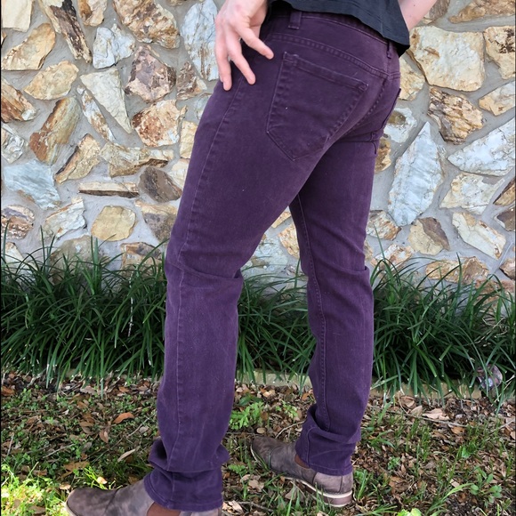 mens purple corduroy trousers